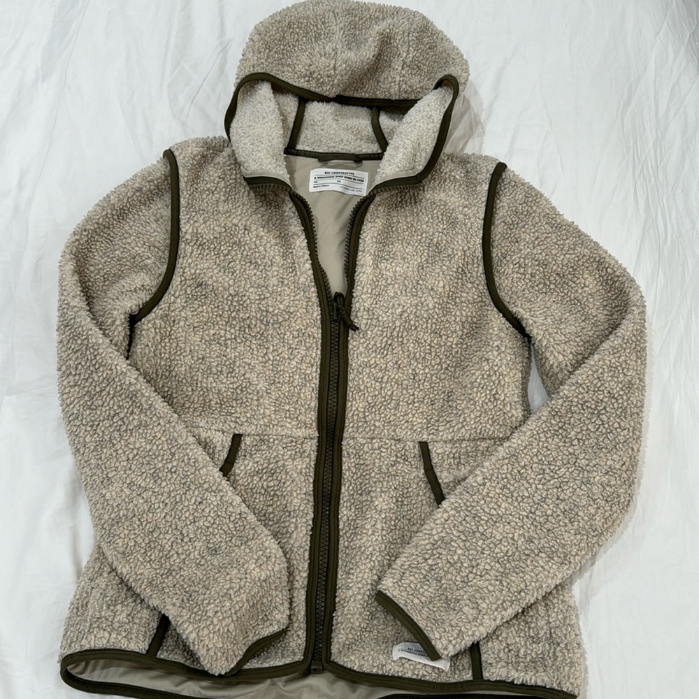 REI Aureum Sherpa Hoodie Ivory Heather XS